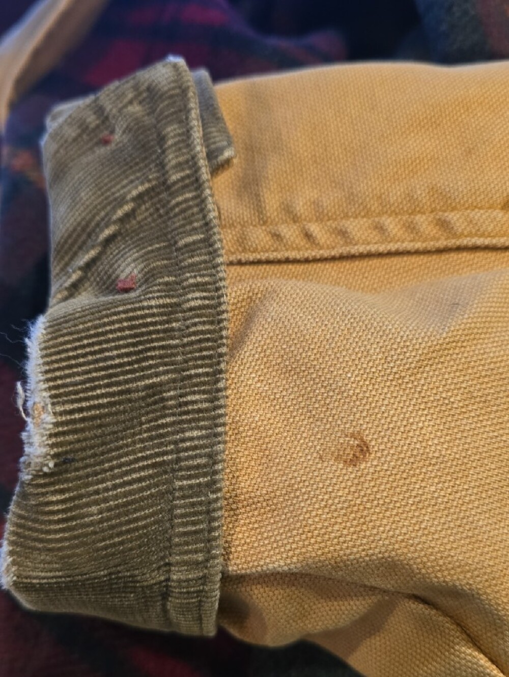 L.L. Bean Brown Canvas Field Jacket with Corduroy Collar - Picture 4 of 5